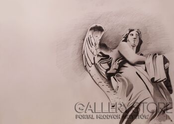 Piotr  Gola-Posąg anioła-Rysunek