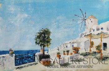 Piotr Paraniak-Sjesta na Santorini-Olej