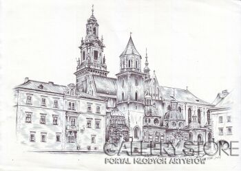 Rafał Kulik-Kraków, Wawel - studium detalu (mały defekt)-Rysunek