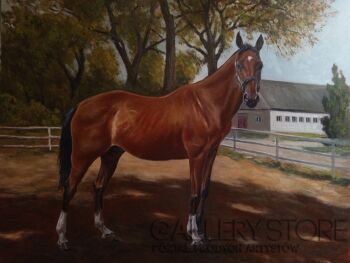 Robert Cieślak-Przy stajni w Bogusławicach-Malarstwo