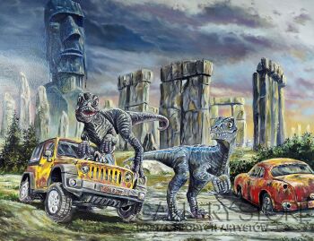 Robert Wiśniewski-Jurrasic Sunset-Malarstwo