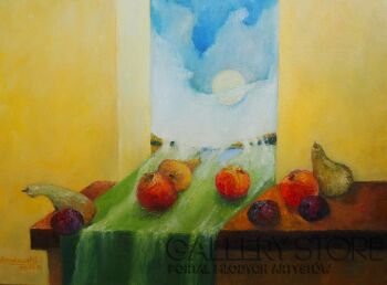 Roman Lewandowski-Jesienne owoce-Malarstwo