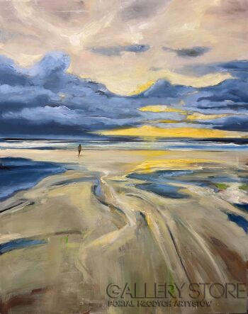 Romuald Mulk Musiolik-Sztormowe niebo nad morzem północnym-Malarstwo