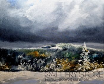 Tomasz Olszewski-Będzie halny w Karkonoszach II-Malarstwo