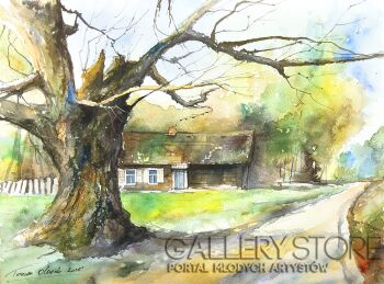 Tomasz Olszewski-Dąb Dunin - pejzaż wiosenny-Malarstwo