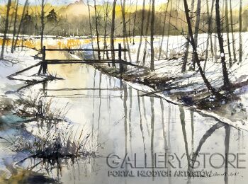 Tomasz Olszewski-Pejzaż zimowy - Podlasie I-Malarstwo