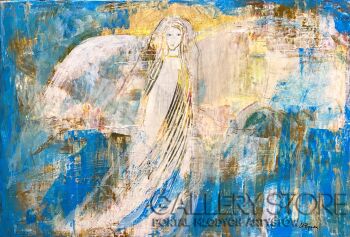 Urszula  Poposka-Anioł w bieli-Akryl