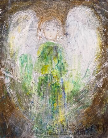 Urszula  Poposka-Anioł zielony -Akryl