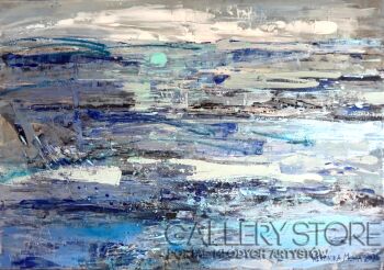 Weronika Munia-Zachód nad rzeką -Malarstwo