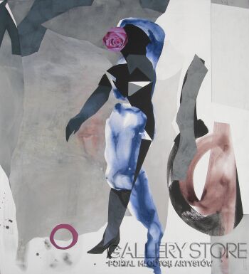 Włodek Warulik-TAŃCZĄCA Z RÓŻĄ-Malarstwo