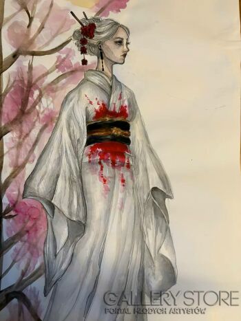 Yahor Astrouski-Kwiat Sakura-Rysunek