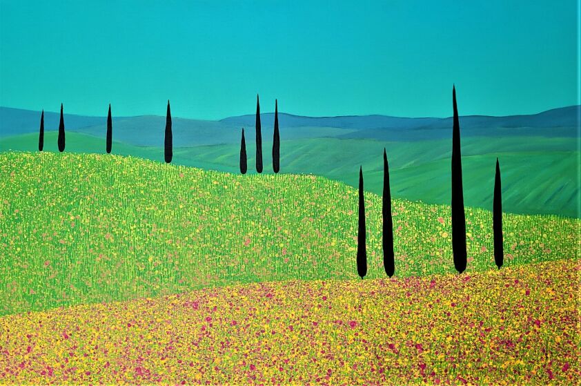 Jacek Malinowski-Primavera in Val d'Orcia-Akryl