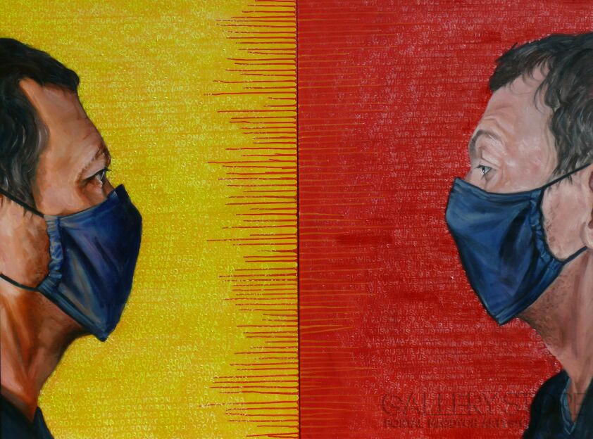 Andrzej Zujewicz-Koronawirus - dyptyk-Malarstwo