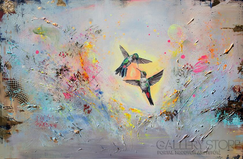 Eliza Kleczewska-Kolibry w złocie-Akryl