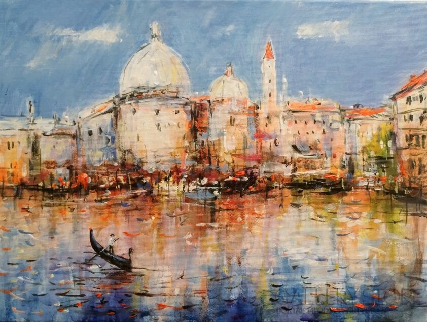 Dariusz Grajek-Wenecja i gondolier-Akryl