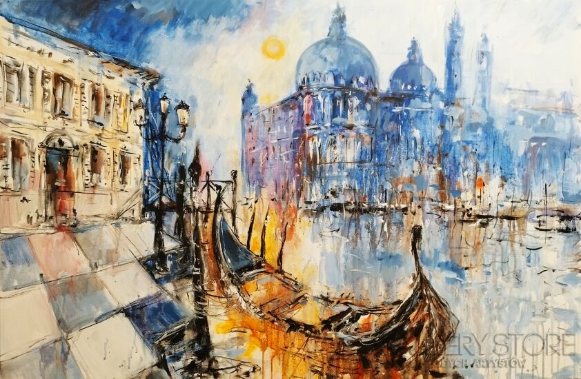 Dariusz Grajek-Wenecja i gondola....-Malarstwo