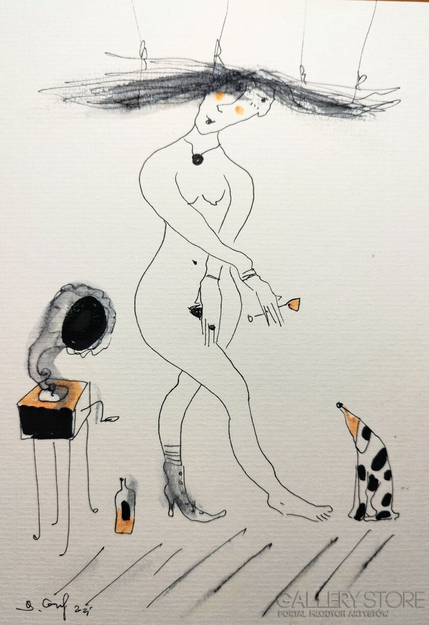 Dariusz Grajek-Wenus i piesek....-Malarstwo