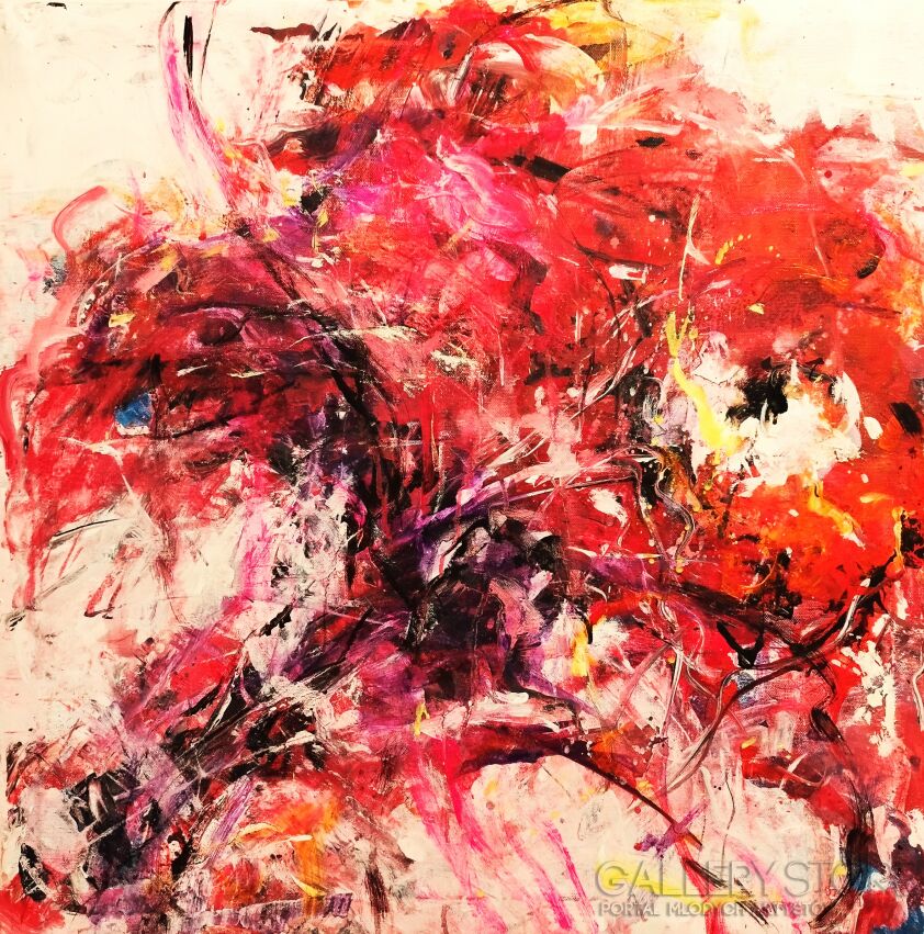 Dariusz Grajek-Czerwony kwiat....-Malarstwo