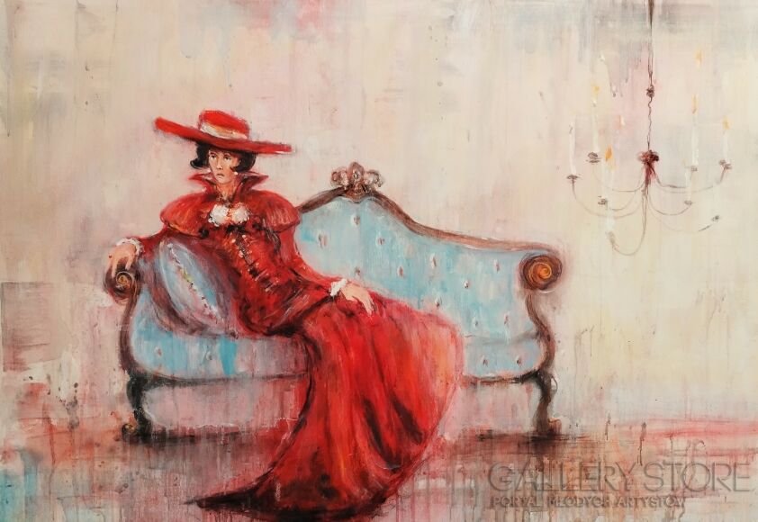 Dariusz Grajek-Dama na sofie....-Malarstwo