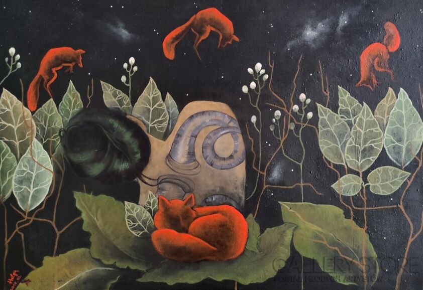 Helga Nagy-Dreamy foxes-Malarstwo