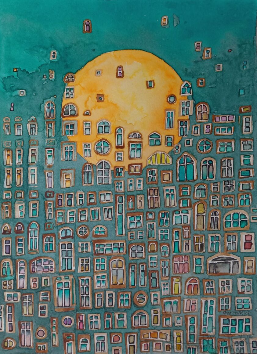 Joanna Rzeźnik-Cisza nocna-Akwarela