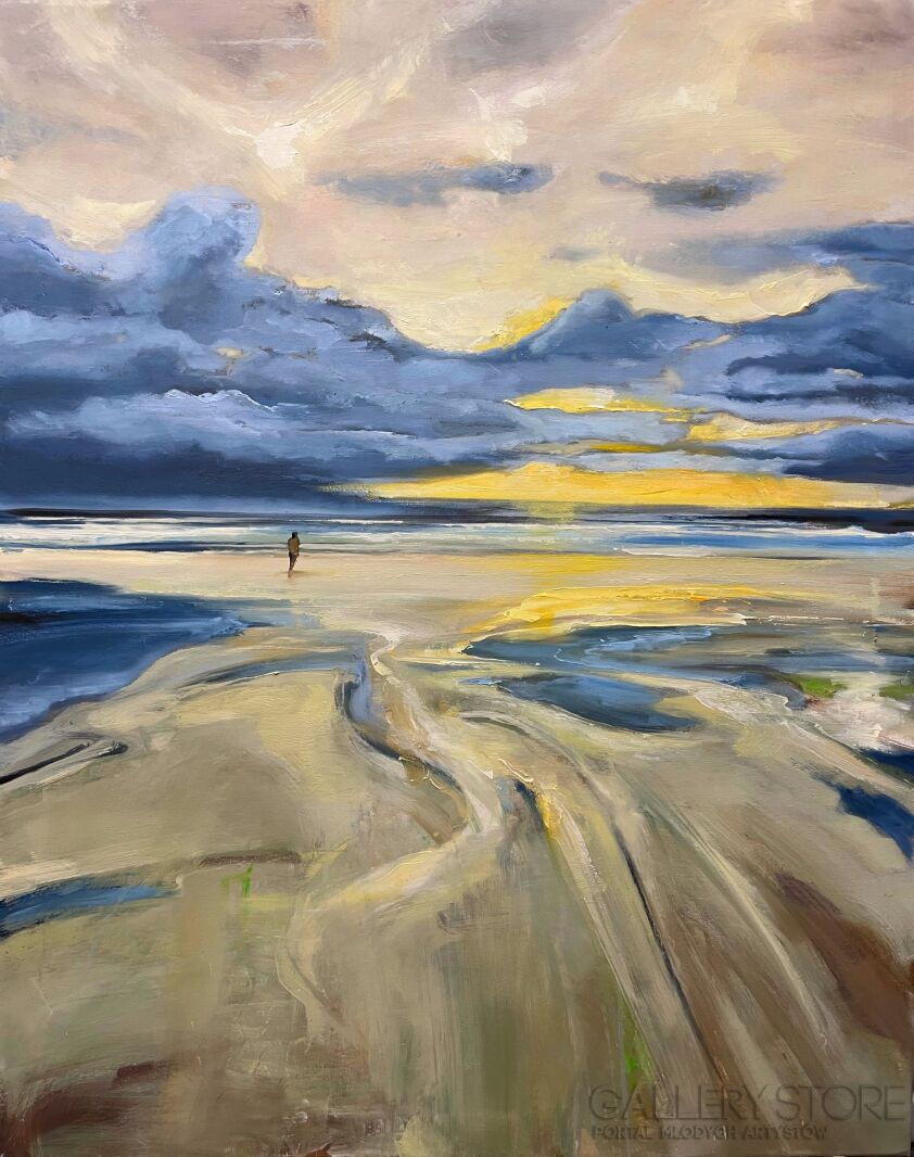 Romuald Mulk Musiolik-Sztormowe niebo nad morzem północnym-Malarstwo