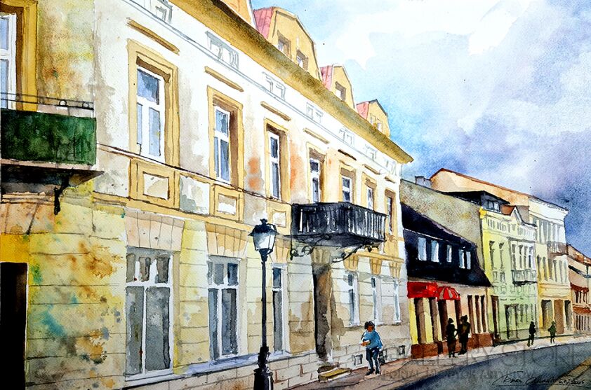 Tomasz Olszewski-Konin ulica Wiosny Ludów-Akwarela