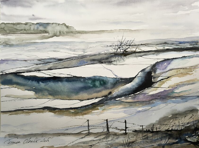 Tomasz Olszewski-Narew zimowa-Malarstwo