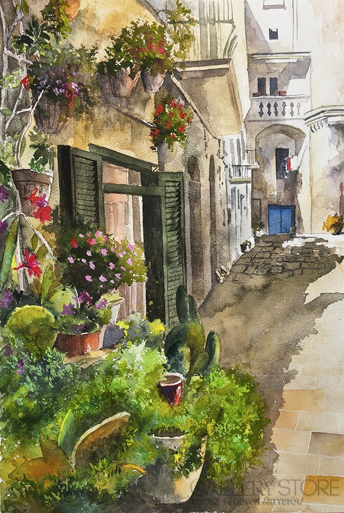 Tomasz Olszewski-Podwórko w Asyżu-Malarstwo