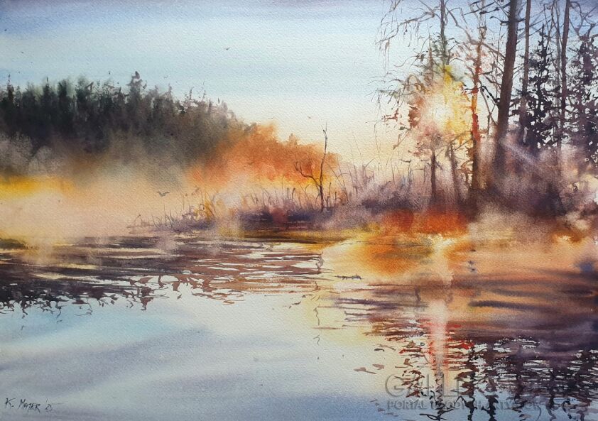 Karolina Majer-Jesienne złote światło -Malarstwo