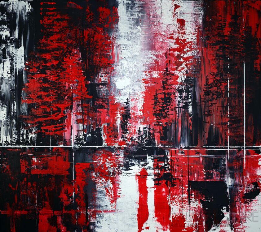 Martyna Mączka-Red forest-Malarstwo