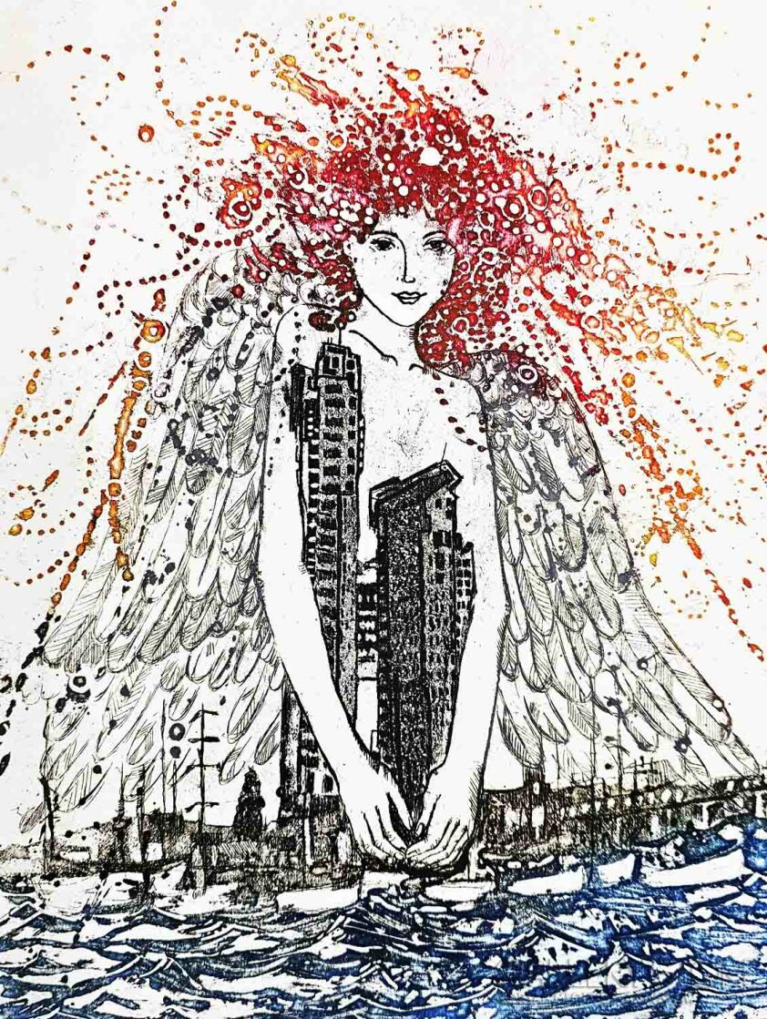 Ewa Narloch-Kerszka-Anioł nad moim miastem-Grafiki i plakaty