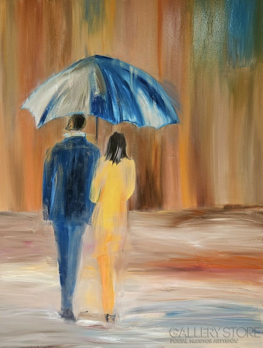 Małgorzata Burcicka-Kozieł-Miłość w kroplach deszczu-Malarstwo