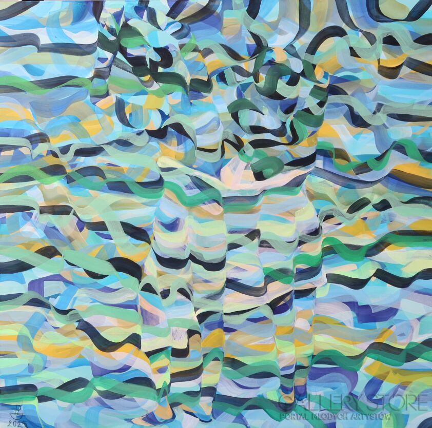 Paweł Dąbrowski-Wielki błękit, dwie w kąpieli.-Malarstwo