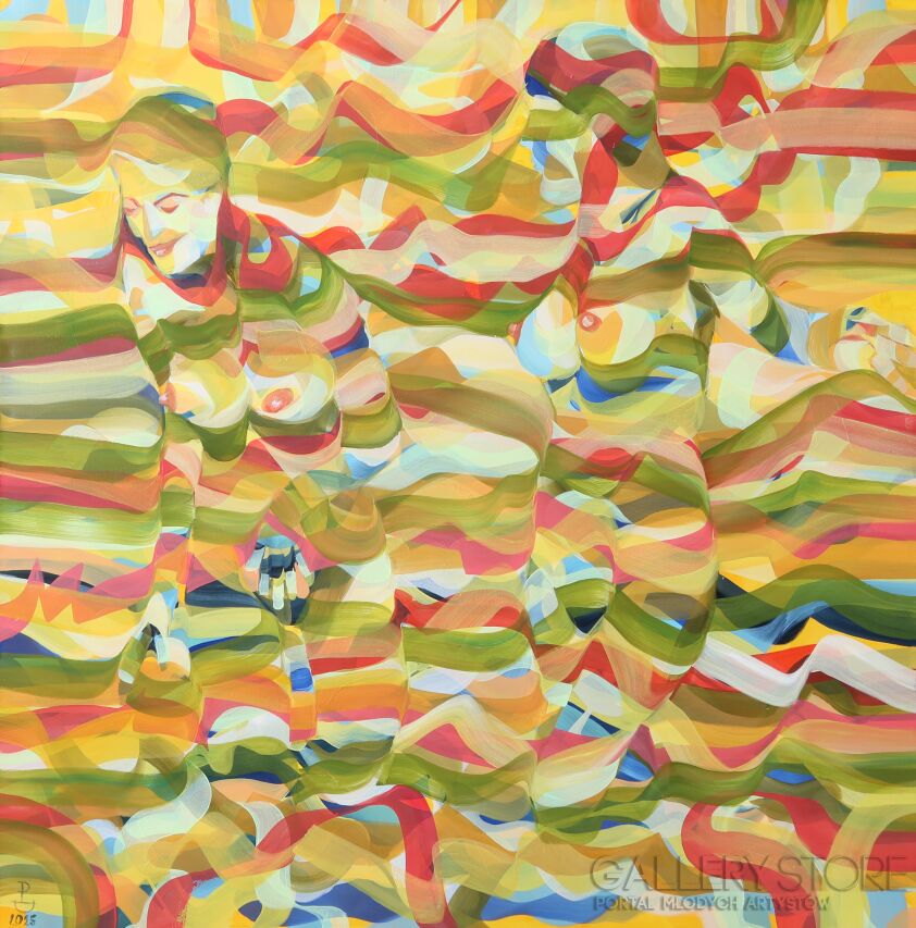 Paweł Dąbrowski-Dwie wielkie w kąpieli w południe-Malarstwo