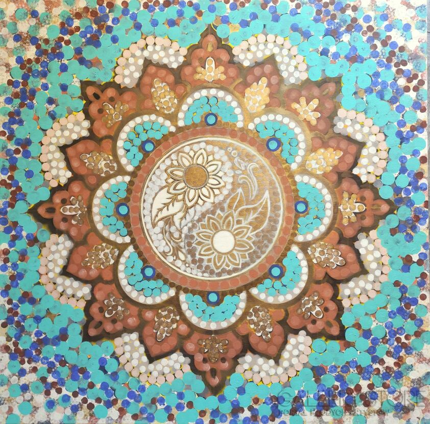 Aleksandra  Michalik-Błękitna Mandala Pięknego Życia-Akryl