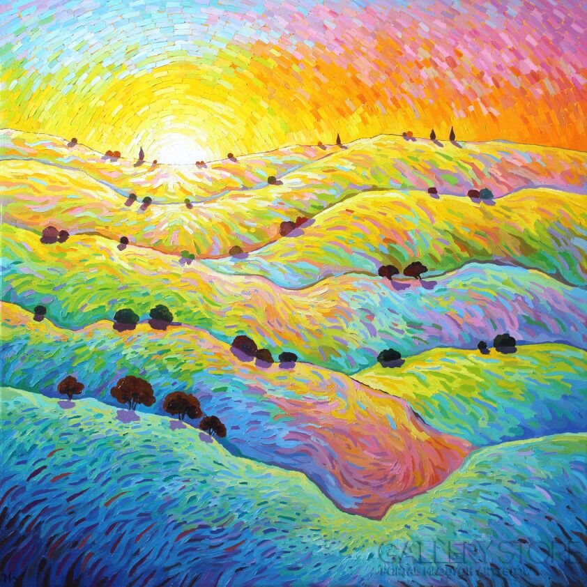 Monika Siwiec-Colorful hills leading me home-Olej