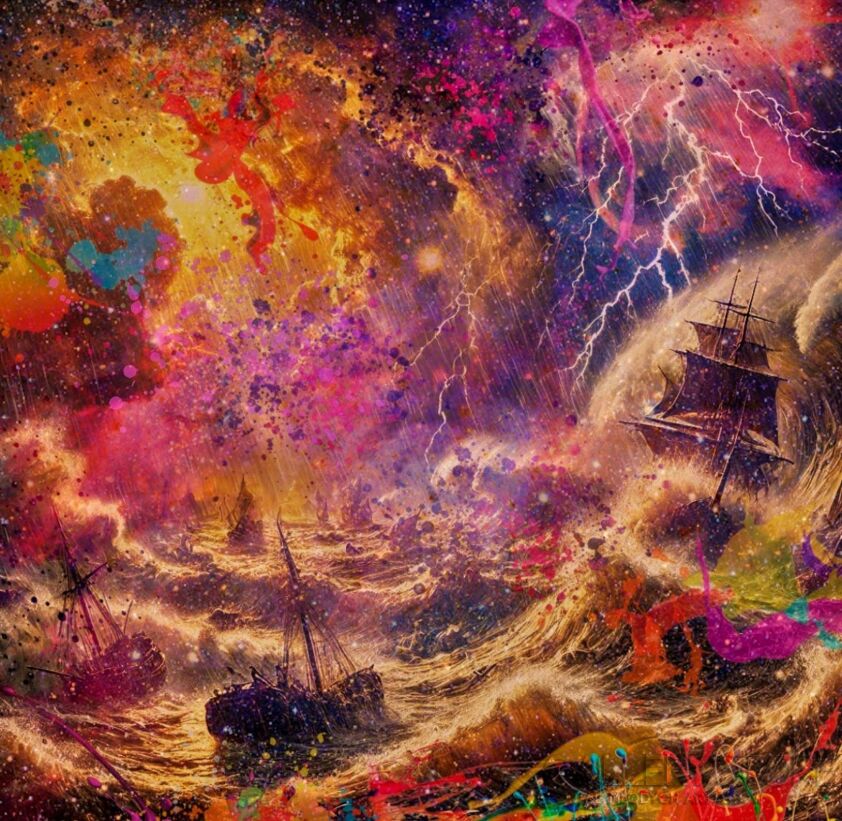 Mikołaj Jackiewicz-Statki na morzu-Malarstwo