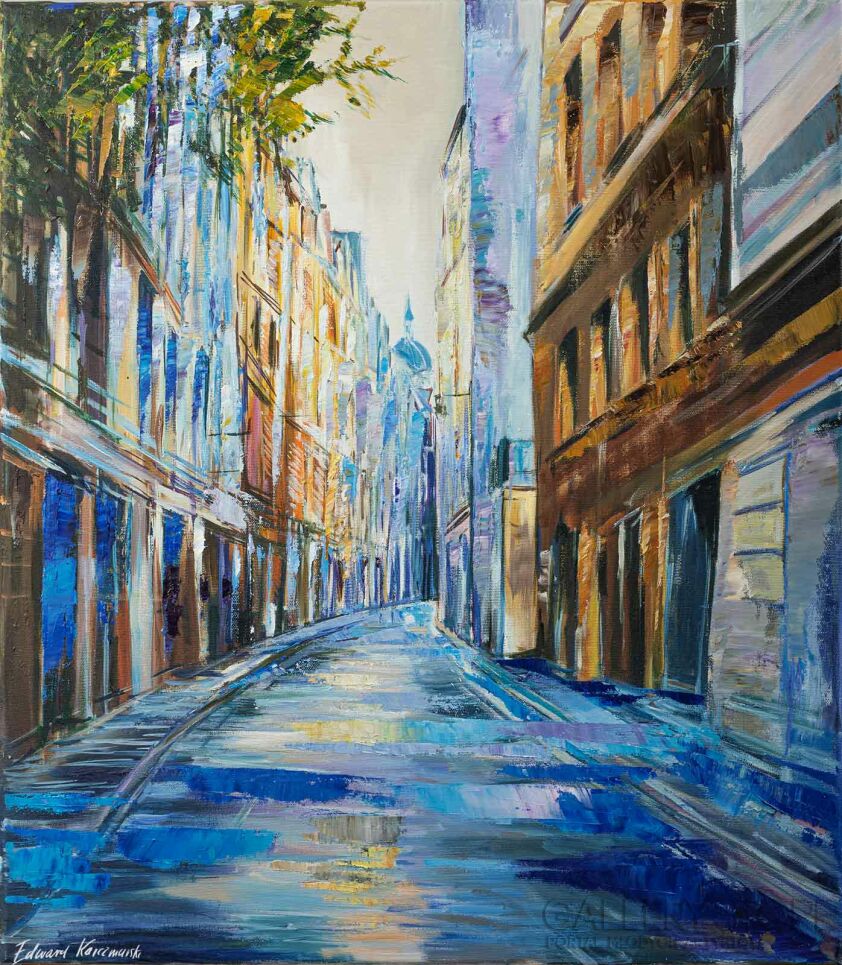 Edward Karczmarski-Ulica Mouffetard w Paryżu II-Malarstwo