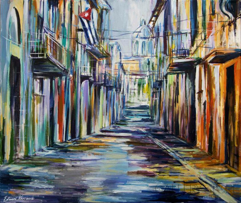Edward Karczmarski-Hawana XXXI malownicza uliczka-Malarstwo