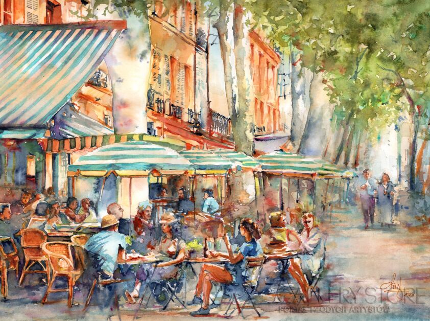 Klaudiusz Pohl-Francuski deser pod platanami -Malarstwo