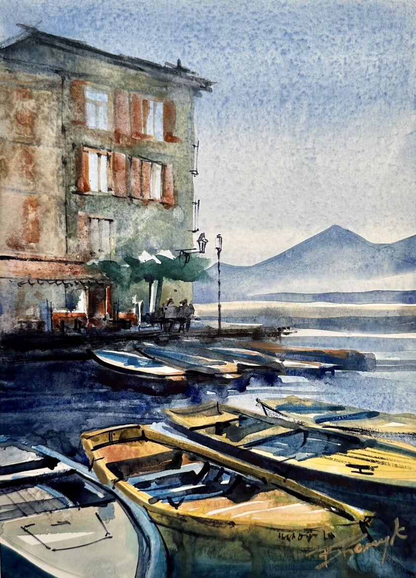 Blanka Pisarczyk-Poranek nad jeziorem Garda -Malarstwo