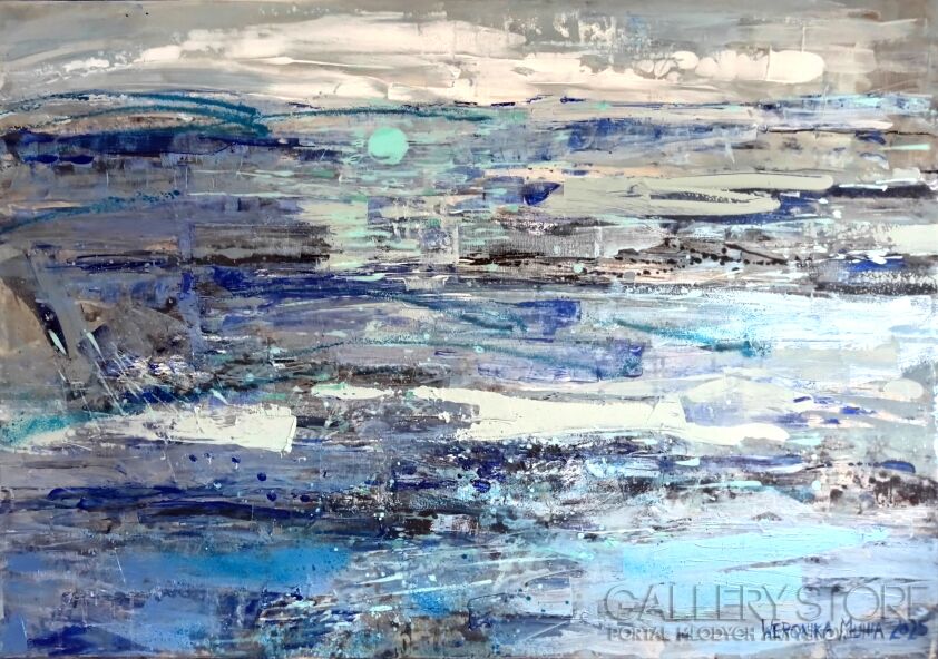 Weronika Munia-Zachód nad rzeką -Malarstwo