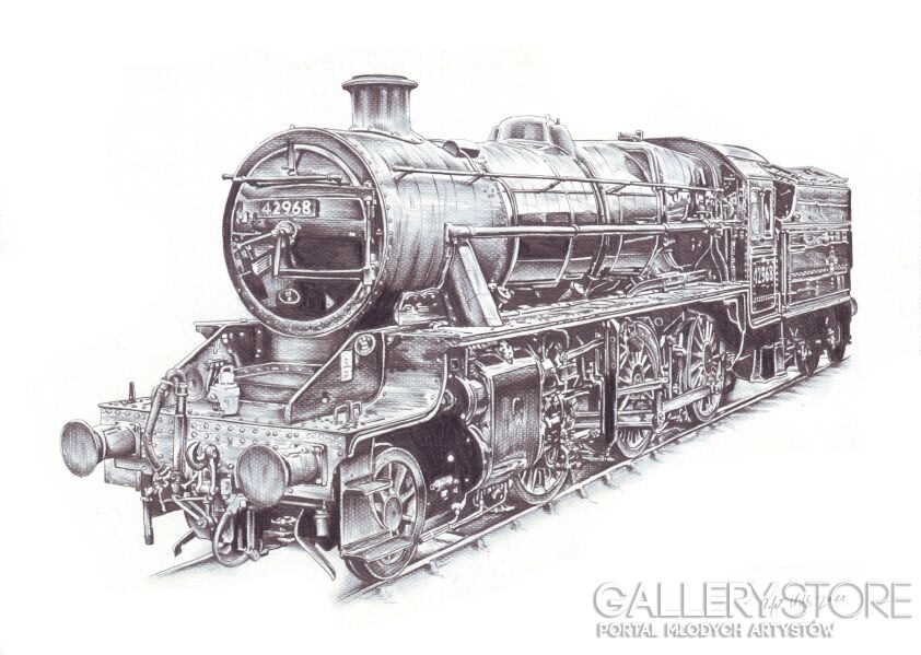 Rafał Kulik-Parowóz, studium detalu-Rysunek