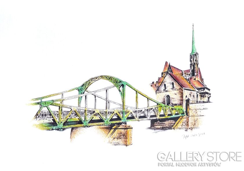 Rafał Kulik-Wrocław, Ostrów Tumski - architektura, studium detalu 3-Rysunek