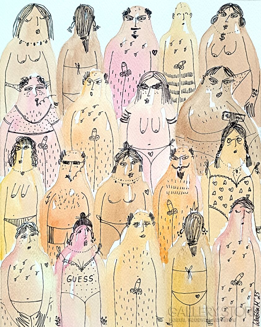 Marcin Waśka-Plaża nudystów- FWB-Malarstwo