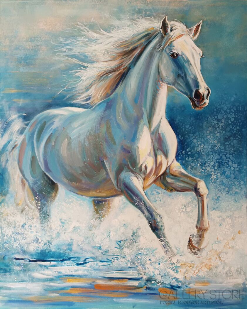 Marzena Kleszcz-Małysz-GALOP W BŁĘKICIE-Malarstwo