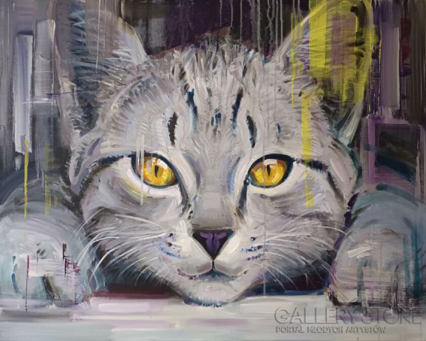 Marzena Kleszcz-Małysz-KOCIE CZUWANIE-Malarstwo