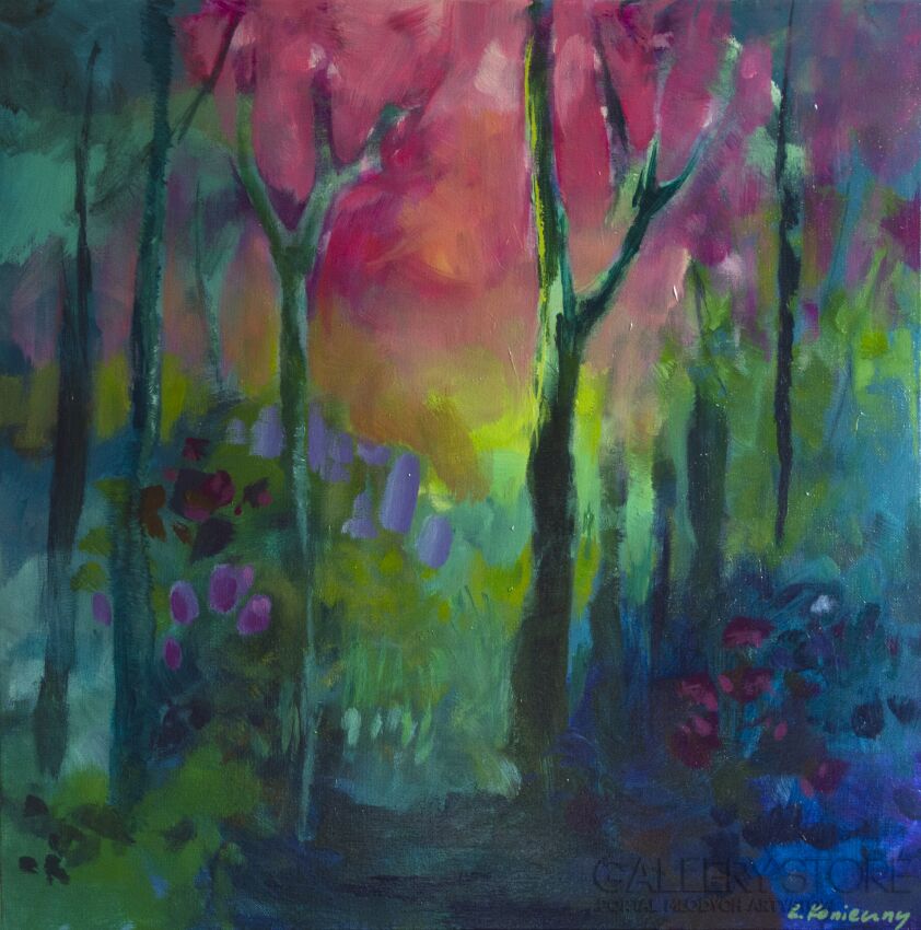 Laura Konieczny-Senne Drzewa o Zmierzchu-Malarstwo