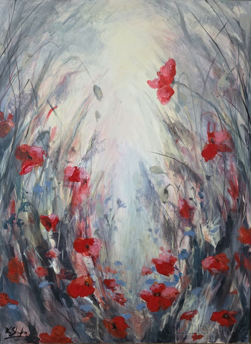 Katarzyna Śliwka-Wśród maków-Malarstwo